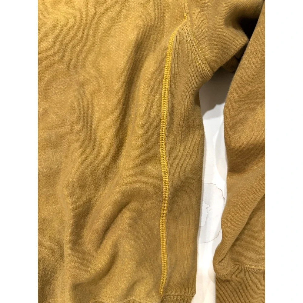 Vintage Champion Reverse Weave Hoodie Mens Med Brown Yellow Pullover Sweatshirt - Picture 7 of 7